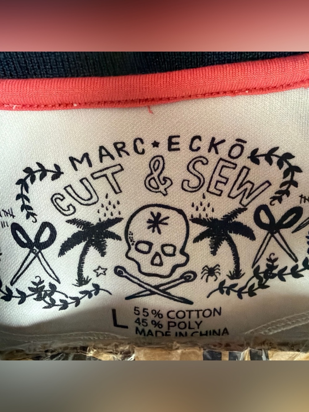 Marc Ecko Full Zip Track Jacket Skull Grunge Tattoo Y2K White Men’s Large - Picture 3 of 10